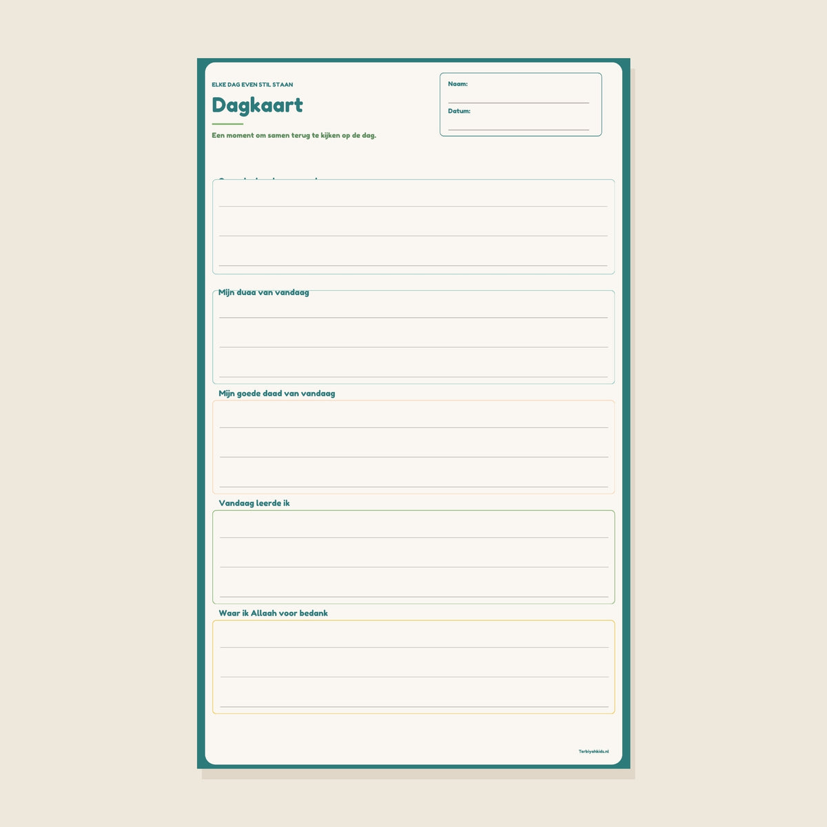 Dagkaart magneetplanner 15 x 25 cm