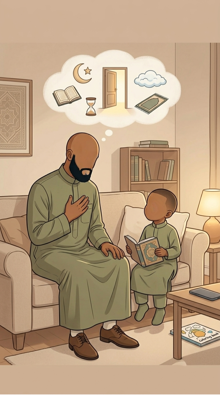 Een vader en zoon lezen samen op de bank