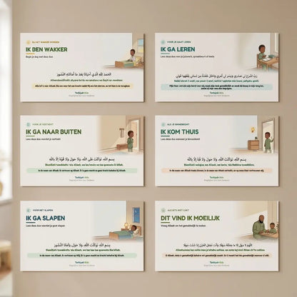 Dagelijkse Dua Kaarten voor Kinderen, Complete Set van 6