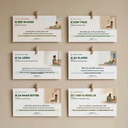 Dagelijkse Dua Kaarten voor Kinderen, Complete Set van 6