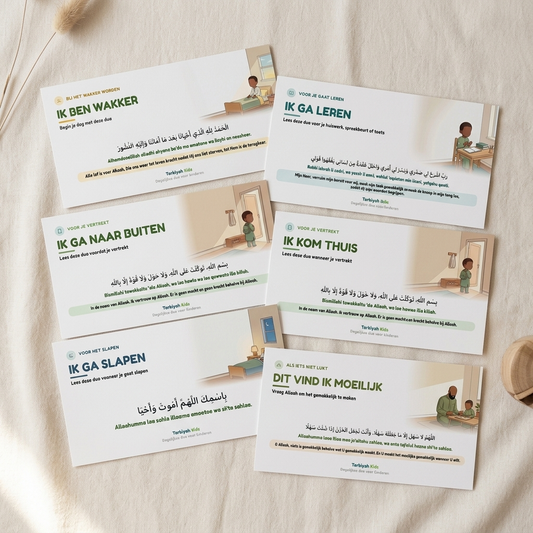 Dagelijkse Dua Kaarten voor Kinderen, Complete Set van 6