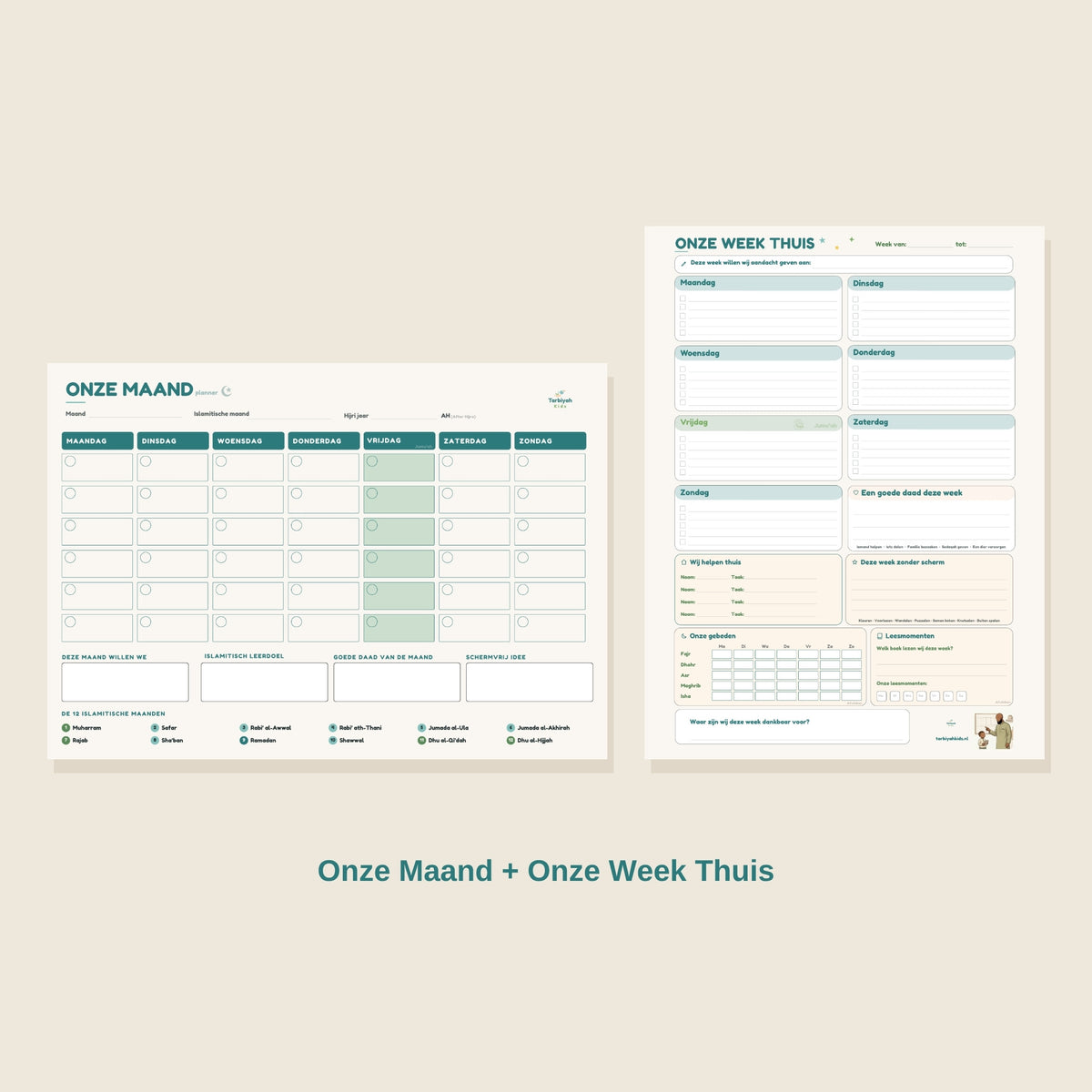 Voordeelset Maand en Week: Onze Maand magneetplanner A3 en Onze Week Thuis magneetplanner 30 x 40 cm