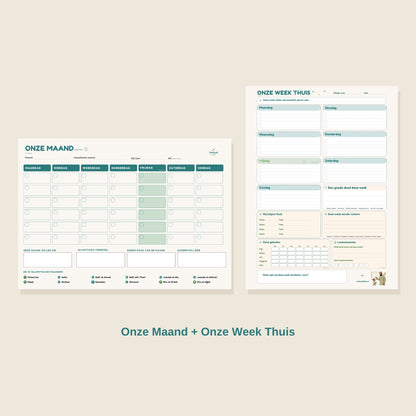 Voordeelset Maand en Week: Onze Maand magneetplanner A3 en Onze Week Thuis magneetplanner 30 x 40 cm